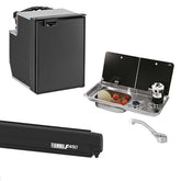 Fiamma F45S Awning, Indel B Fridge, Can Hob/LH Sink & Cold Tap Bundle - VAB3-1766LH